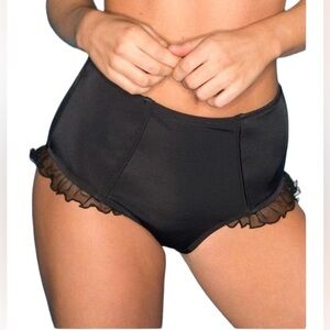 NWT pour Moi black mesh it up control swim brief